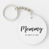 ママ |モダン母の子が母の日を名付ける キーホルダー (正面)