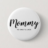 ママ |モダン母の子が母の日を名付ける 缶バッジ (正面)