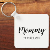 ママ | モダン Mom Kids Names母Keychain キーホルダー (正面)