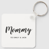 ママ | モダン Mom Kids Names母Keychain キーホルダー (裏面)