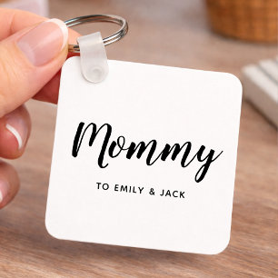 ママ   モダン Mom Kids Names母Keychain キーホルダー