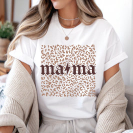 ママ ライティング ヒョウ柄 Tシャツ