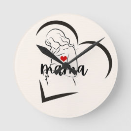 ママ ラウンド壁時計