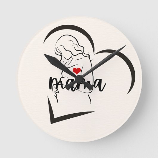 ママ ラウンド壁時計 (正面)