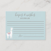 ママ・ラマの赤ちゃんシャワーへの期待と願い エンクロージャーカード (正面)