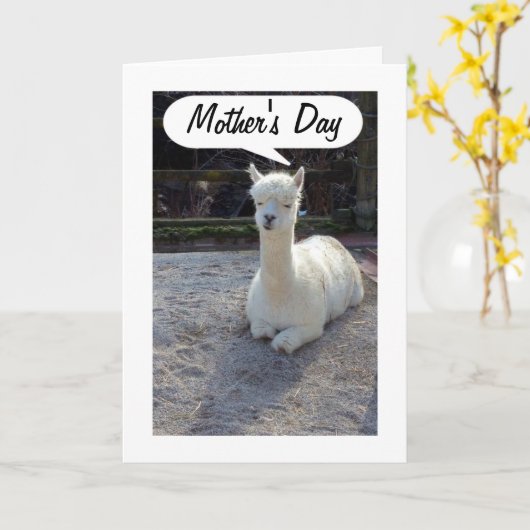 ママ·ラマは、お母さんの幸せの日と言素晴らしう。 カード (黄色い花)