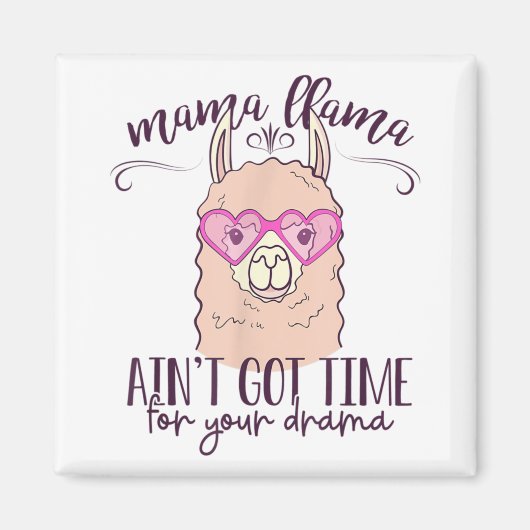 ママ・ラマ得・アイン君のドラマTシャツの時間がない.p マグネット (正面)