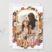 ママ レトロ フラワー フォト フレーム 母の日 シーズンカード (正面)