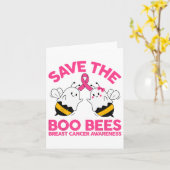 ママ、乳がんを救え 面白いハロウィーン Boo Bee カード (黄色い花)