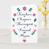 ママ、先生、清掃員、セラピスト、友達、母の日 カード (黄色い花)