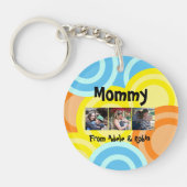 ママ |写真モダンカラフルコラージュ キーホルダー (正面)