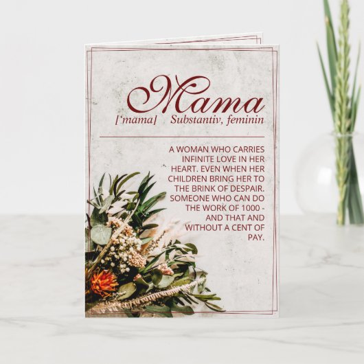 ママ-単にかけがえのない-ブーケ カード (正面)
