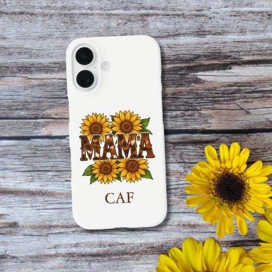 ママ 向け サンフラワー モノグラム 名前入りギフト Case-Mate iPhoneケース