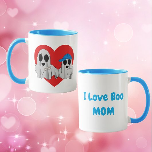 「ママ、大好きよ BOO ママブルー」 マグカップ