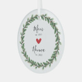 ママ |年度末なし ガラスオーナメント (正面左)