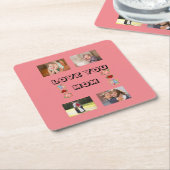 ママ、愛してるよ。バラの写真4枚 サンセリフ スクエアペーパーコースター (アングル)