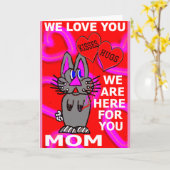 ママ、愛してるよ ピンクリボン乳がん カード (黄色い花)