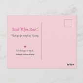 ママ、愛してるよ ピンク ミニマル フォト ポストカード (裏面)