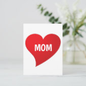 ママ、愛してるよ。赤いハートと白いハート ポストカード (スタンド正面)