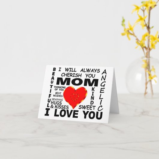 ママ 愛してる カード (黄色い花)