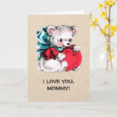 ママ、愛してる。テディベア母の日 カード (黄色い花)