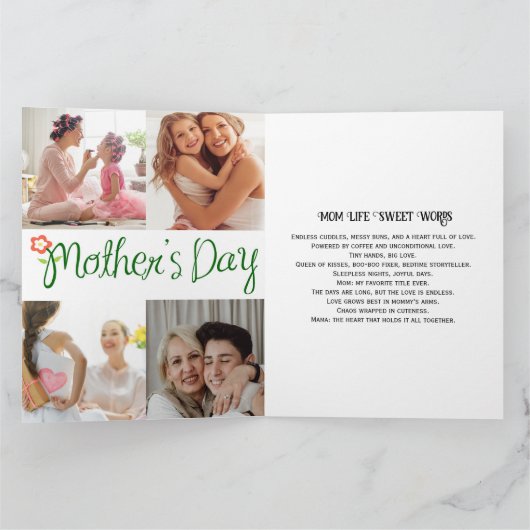 ママ　愛してる フォト コラージュ 母の日 カード (内部)