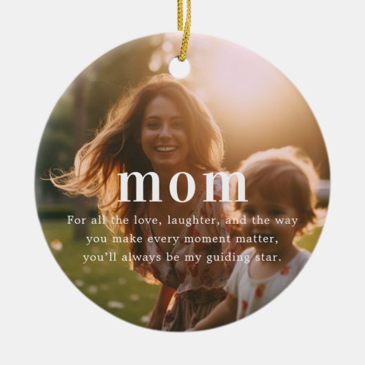 ママ | 懐かしの写真　クリスマス記念 セラミックオーナメント (正面)