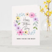 ママ 最高の愛を込めたキュートな水彩花輪 カード (黄色い花)