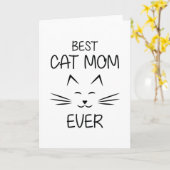 ママ - 最高の猫ママ カード (黄色い花)