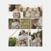 ママ 柔らか あったか 写真入り 寝具 フリースブランケット (正面)