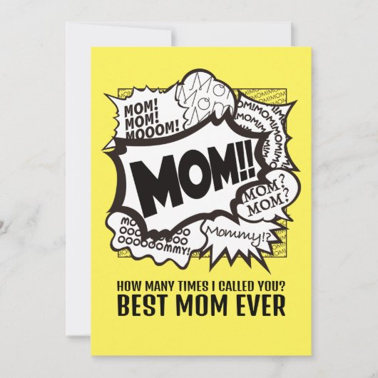 ママ！母の日のカー感謝していド 招待状 (正面)