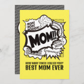 ママ！母の日のカー感謝していド 招待状 (正面/裏面)