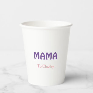 ママ 母の日 プレゼント レトロ 紫 名前 名前入れ 名入れ テキスト ヴィンテージ 紙コップ