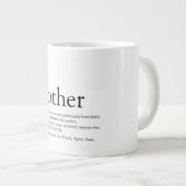 ママ 母 定義 引用 楽しい 白黒 ジャンボコーヒーマグカップ (正面右)