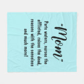 ママ:水の一部、ナース...等 フリースブランケット (正面(横))