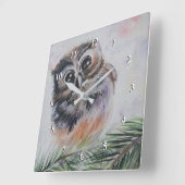 ママ……-水彩絵画の スクエア壁時計 (傾斜)