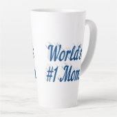 ママ 海の青い文字 カフェラテマグ (右アングル)