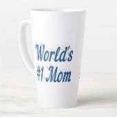 ママ 海の青い文字 カフェラテマグ (左アングル)