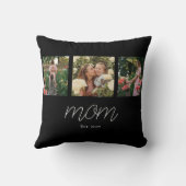 ママ 現代スクリプト ブラック 3 フォト クッション (裏面)