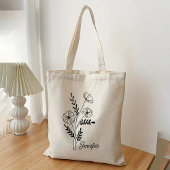 ママ、祖母、お友達のためのオーダーメイド名前入りフラワーバッグ トートバッグ