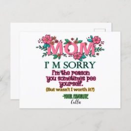 ママ、私があなたの尿失禁の原因でごめんね ポストカード