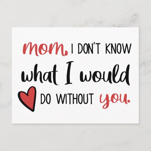 ママ、私にはあなたがいないとどうしたらいいかわからない // ポストカード (正面)