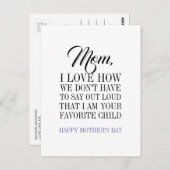 ママ 私はあなたの最も愛されている子供よ 母の日 ポストカード (正面/裏面)