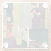 ママ、私は私の部屋を掃除したの! ガラスコースター (裏面)