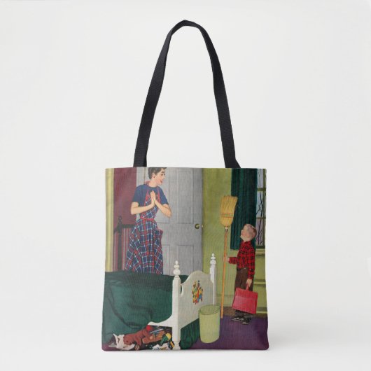 ママ、私は私の部屋を掃除したの！ トートバッグ (正面)