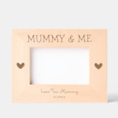 ママ&私ママ愛ママ黒いハート名シンプル名 レーザー彫刻フレーム (正面)