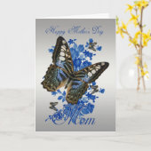 ママ、蝶のお母さんのデイカード カード (黄色い花)