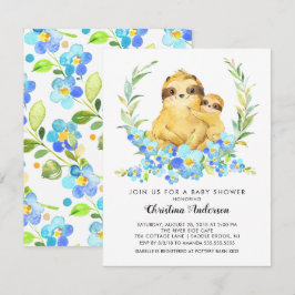 ママ & 赤ちゃん ナマケモノのベビーシャワー 招待状