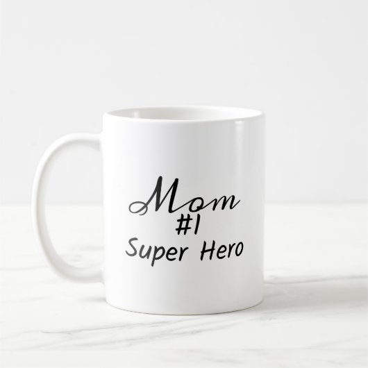 ママ#1すごいヒーロー コーヒーマグカップ (左)