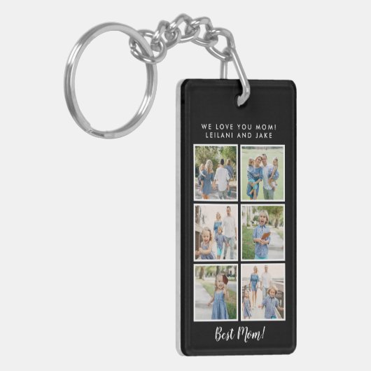 ママ!6枚の写真のカスタム キーホルダー (正面左)